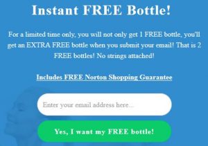 2 free bottles offer on email sign up